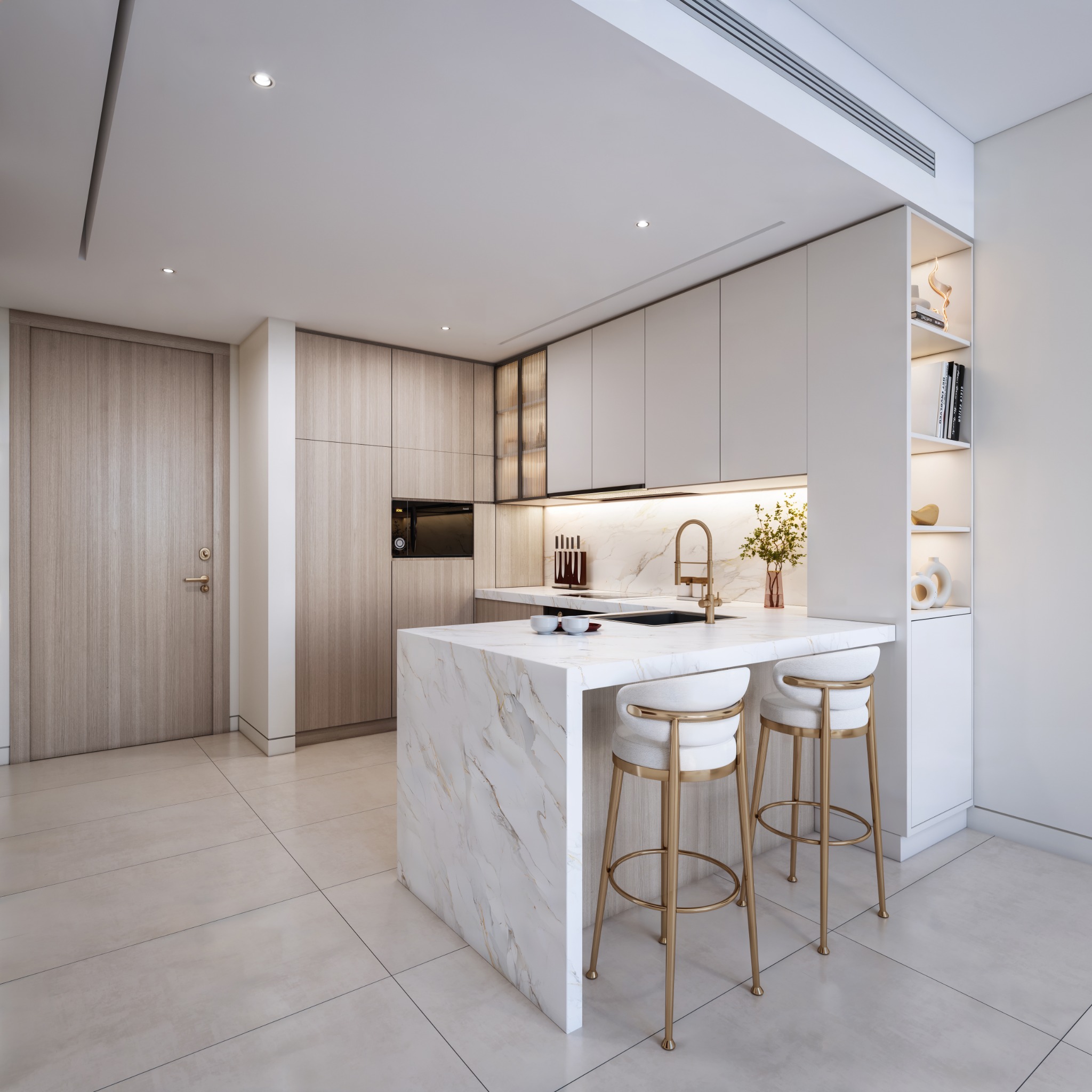 Contemporary fitted kitchen at Solen Residence
