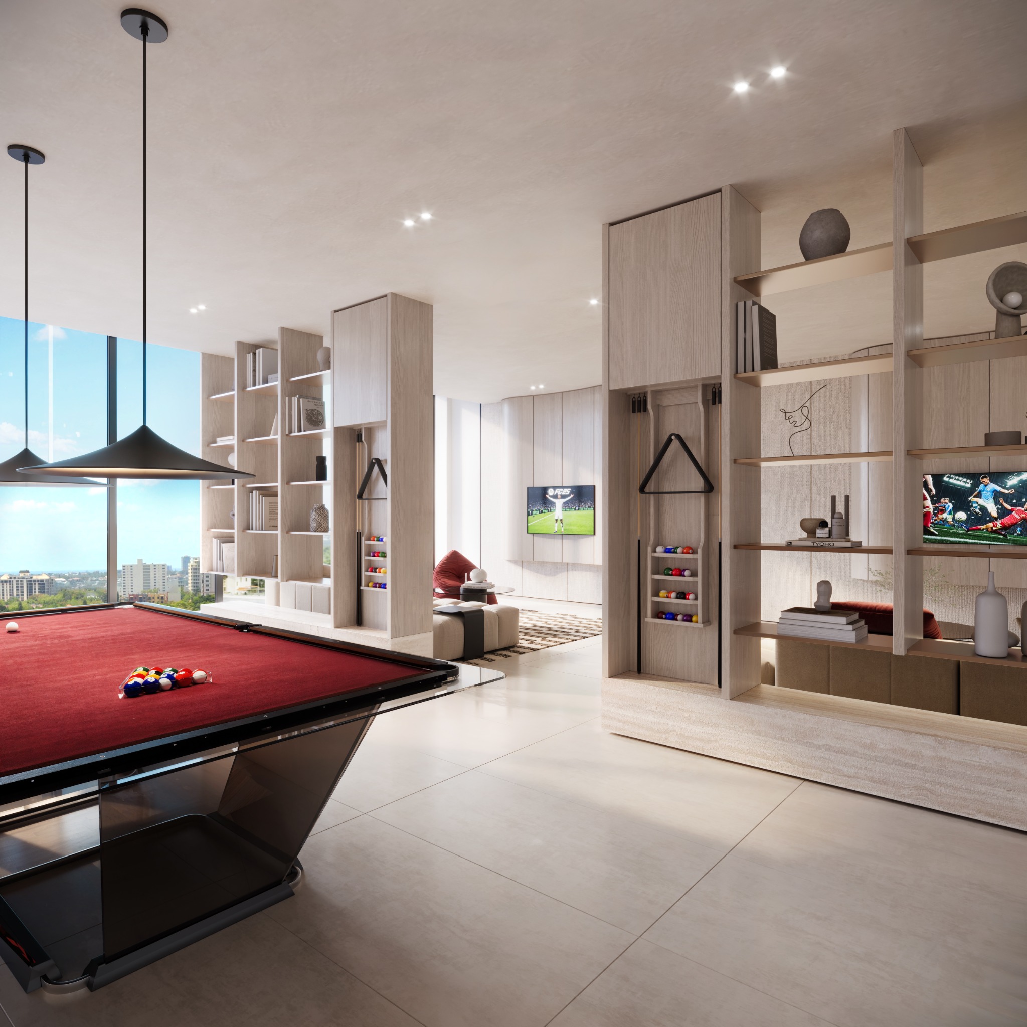 Residents' recreation and games space at Solen Residence